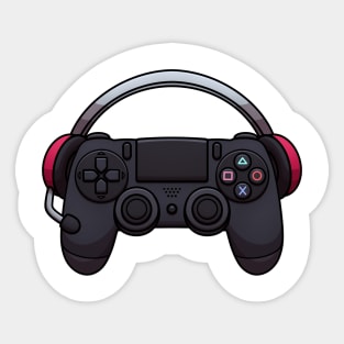 Video Game Controller With Headset Sticker